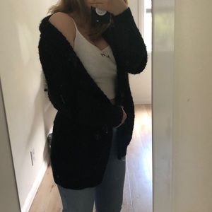 KNITTED OBEY LONG CARDIGAN